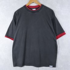 画像1: 90's SALEM SPORTSWEAR USA製 レイヤードデザイン 無地Tシャツ BLACK XL (1)