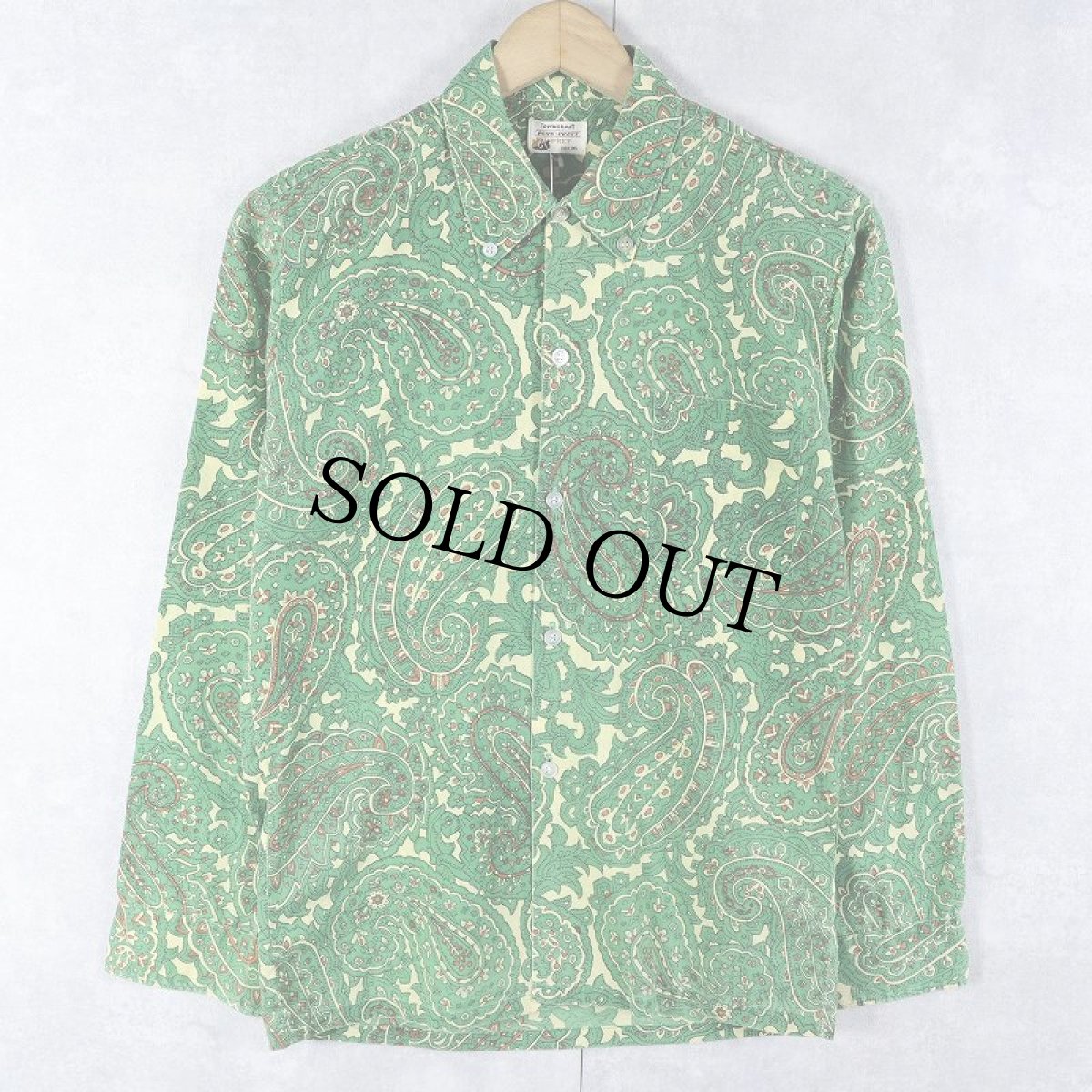 画像1: 【SALE】 60〜70's TOWNCRAFT "PENN-PREST" ペイズリー柄 コットンボタンダウンシャツ SIZE16 (1)