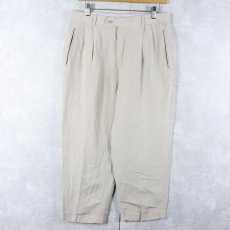 画像1: LOUIS RAPHAEL リネン×レーヨン 2タックスラックス W31 (1)