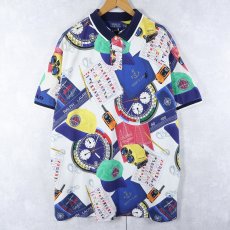 画像1: POLO Ralph Lauren "CUSTOM SLIM FIT" 総柄 ポロシャツ XXL (1)