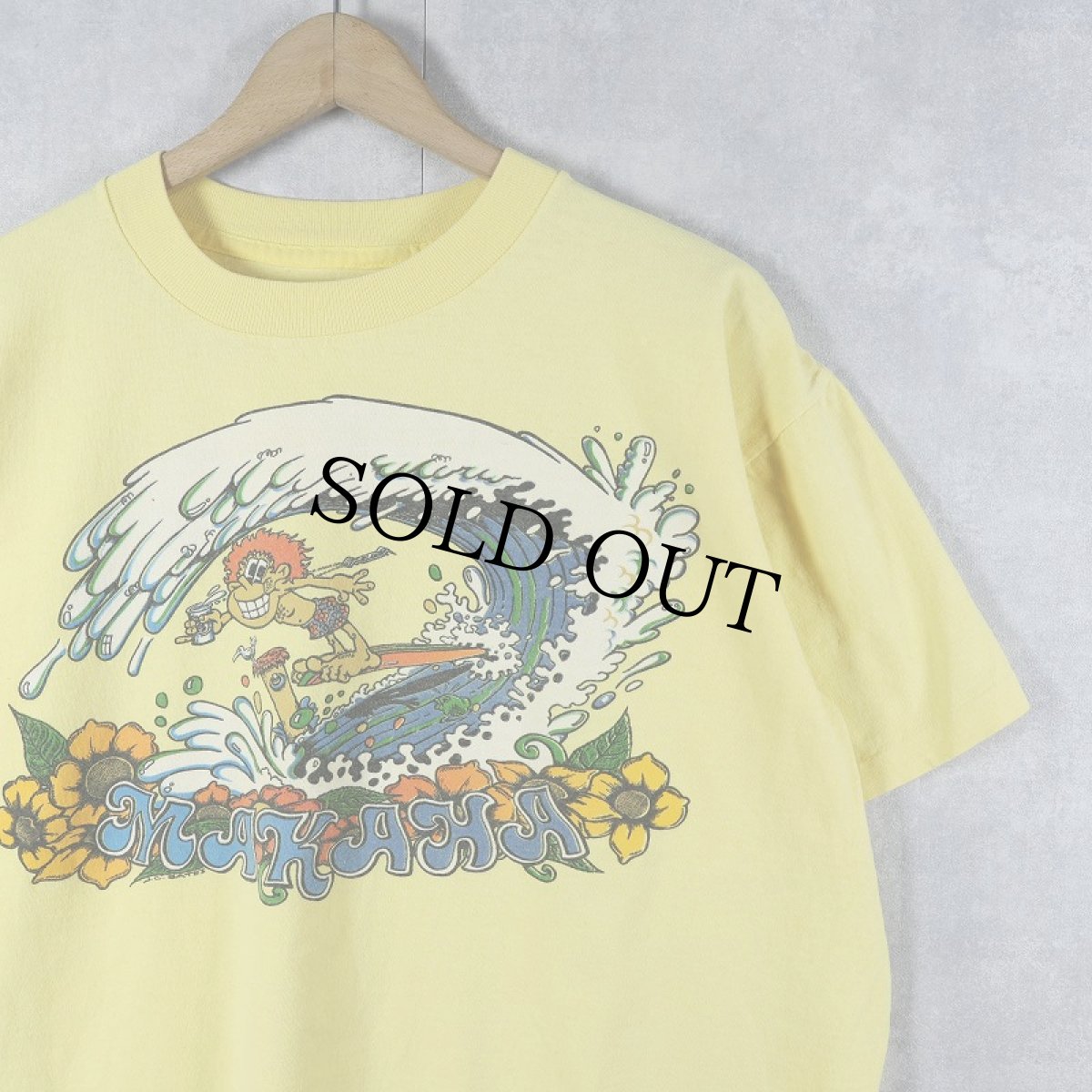 画像1: 80's J.C. BATES "MAKAHA" サーフイラスト プリントTシャツ (1)