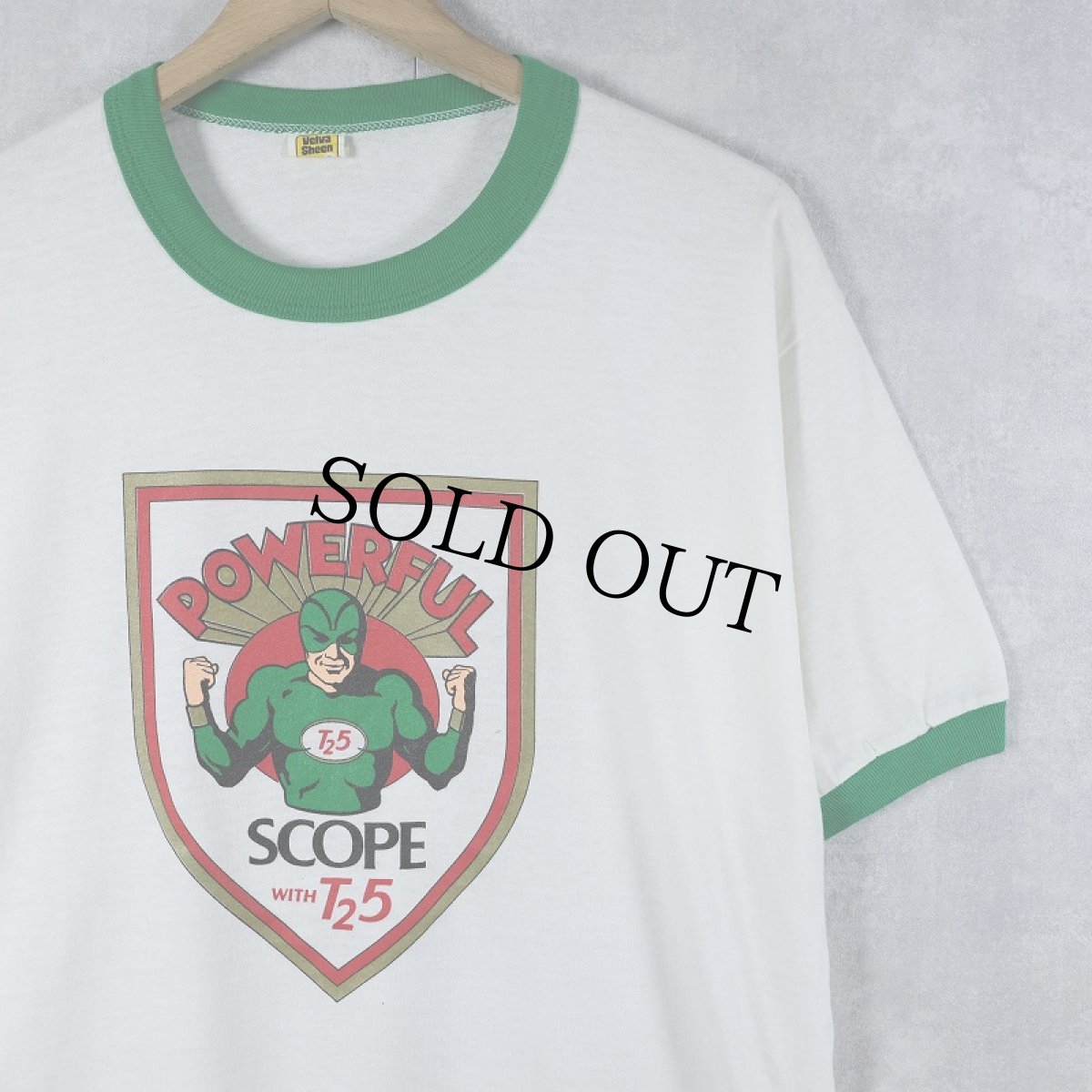 画像1: 70〜80's Scope USA製 マウスウォッシュブランド プリントリンガーTシャツ XL (1)