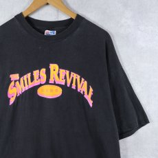 画像1: 90's THE SMILES REVIVAL BAND USA製 インディーバンド プリントTシャツ BLACK XL (1)