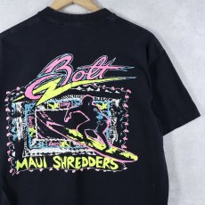 画像1: 90's BOLT USA製 "MAUI SHREDDERS" サーフブランド プリントTシャツ BLACK XL (1)