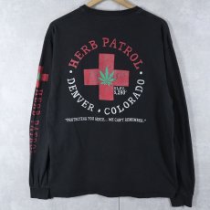 画像1: HERB PATROL DENVER COLORADO ガンジャプリントロンT BLACK (1)