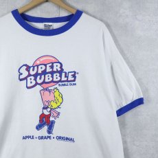 画像1: Super Bubble Gum お菓子プリント リンガーTシャツ XL (1)