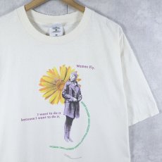 画像1: Amelia Earhar "Women Fly" 女性飛行士フォトプリントTシャツ L (1)