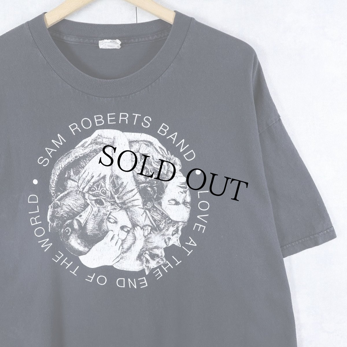 画像1: Sam Roberts "Love at the End of the World" ロックミュージシャン プリントTシャツ BLACK XL (1)