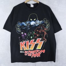 画像1: 2000's KISS "MEETS THE PHANTOM OF THE PARK" ヘヴィメタルバンド TV番組 プリントTシャツ BLACK XL (1)