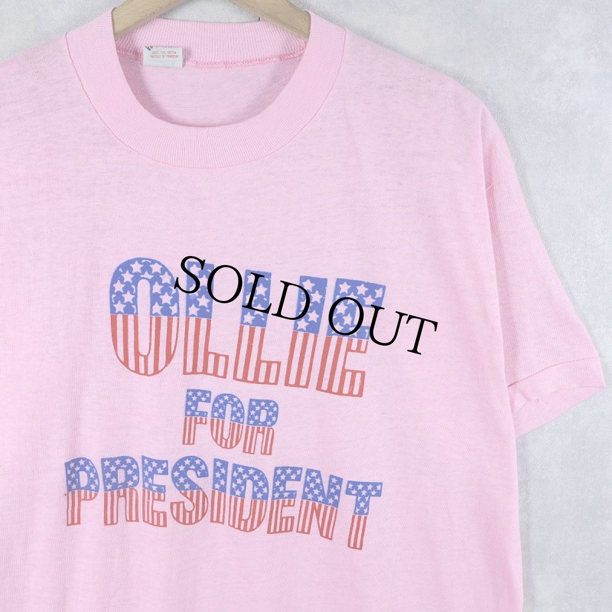 画像1: 80's "OLLIE FOR PRESIDENT" メッセージプリントTシャツ XL (1)