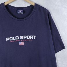 画像1: 90's POLO SPORT Ralph Lauren ロゴプリントTシャツ NAVY XL (1)