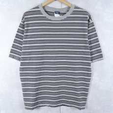 画像1: 90's UTILITY マルチボーダー柄 Tシャツ (1)