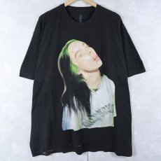画像1: Billie Eilish ミュージシャンフォトプリントTシャツ BLACK XXL (1)