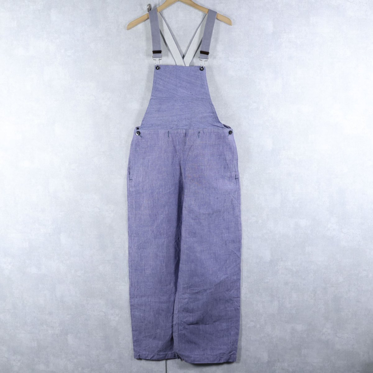 画像3: 50's FRENCH MILITARY オーバーオールカスタム リネンセーラーパンツ "ワンウォッシュ" DEADSTOCK 【W32 L28】 (3)
