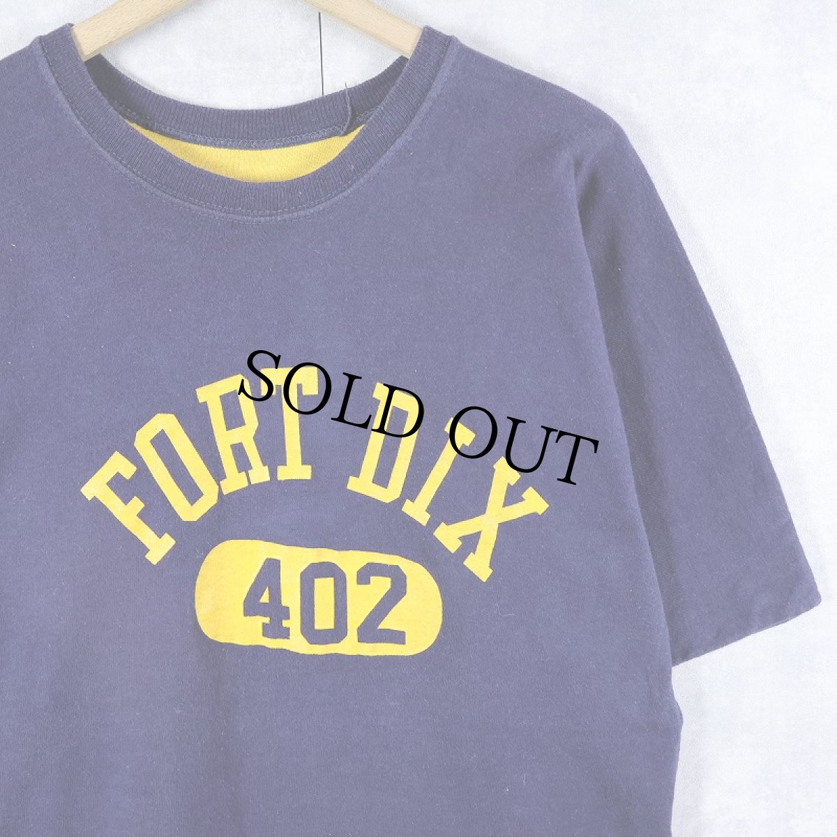 画像1: UNKNOWN "FORT DIX" ダブルフェイス リバーシブルTシャツ NAVY (1)