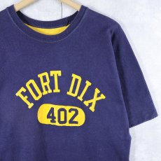 画像1: UNKNOWN "FORT DIX" ダブルフェイス リバーシブルTシャツ NAVY (1)