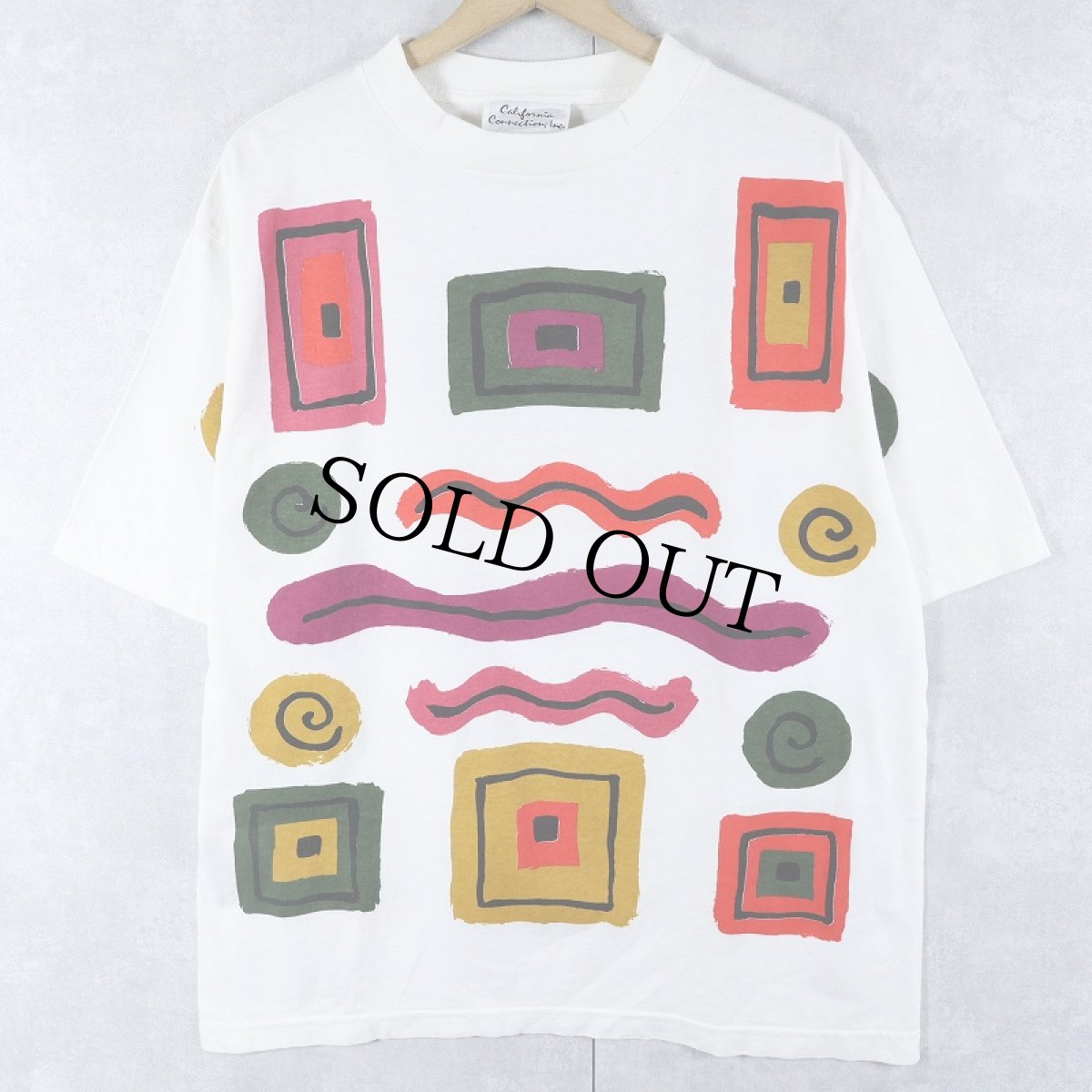 画像1: 90's California Connection, Inc. USA製 大判アートプリントTシャツ L (1)