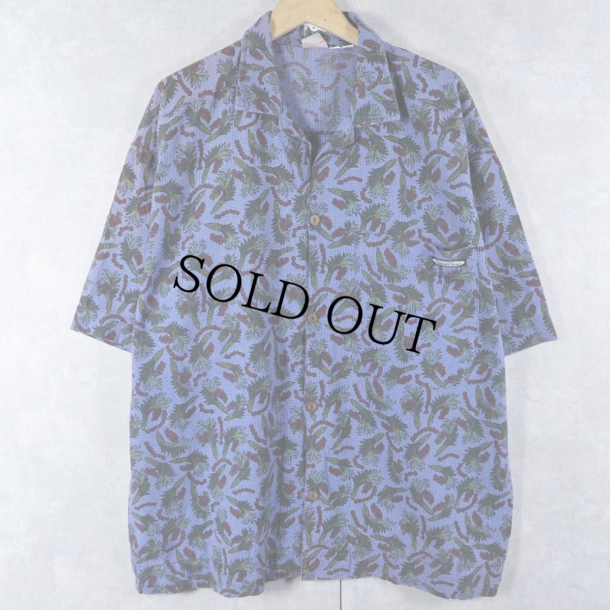 画像1: 90's Ocean Pacific 総柄 コットンシャツ (1)