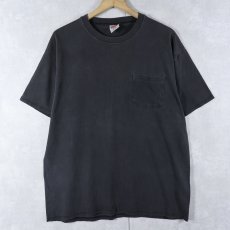 画像1: Hanes 無地ポケットTシャツ BLACK M (1)