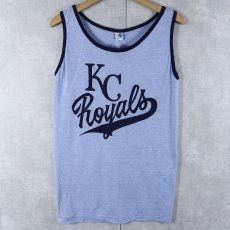 画像1: 70〜80's ARTEX USA製 ”KC Royals" コットン×レーヨン プリントタンクトップ M (1)