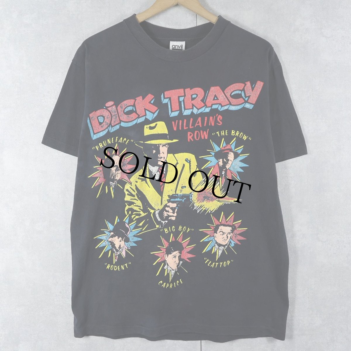 画像1: 90's DICK TRACY USA製 キャラクタープリントTシャツ BLACK L (1)