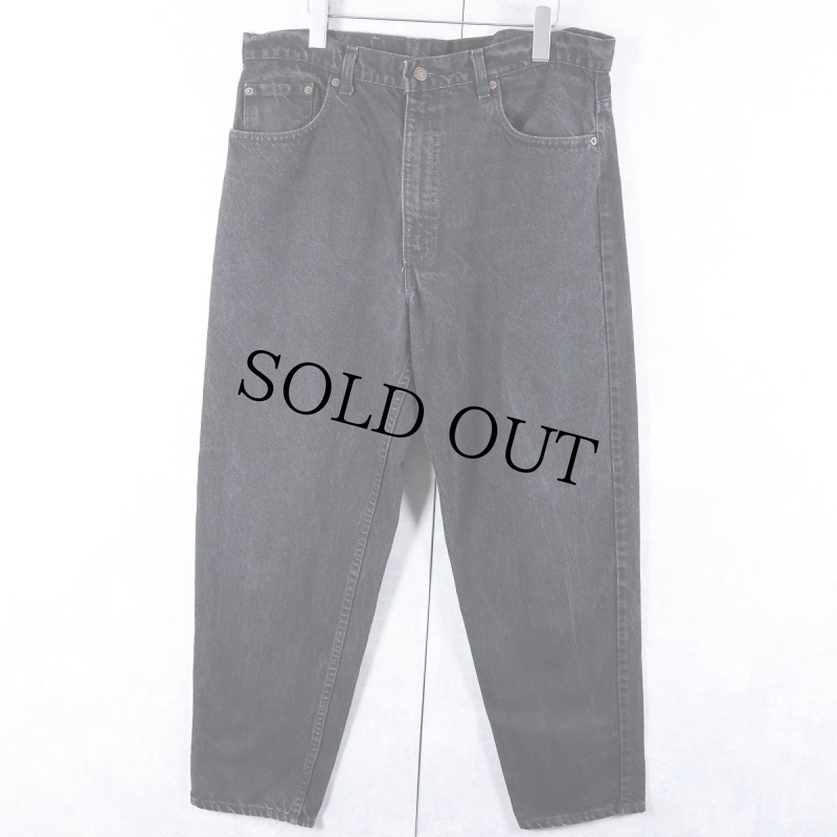 画像1: 90's Levi's 550 USA製 "サルファブラック" ブラックデニムパンツ W37 (1)