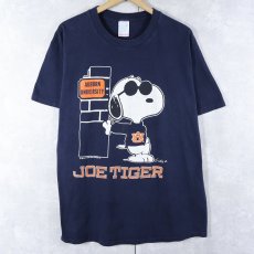 画像1: 80's SNOOPY USA製 "JOE COOL" パロディキャラクタープリントTシャツ NAVY L (1)
