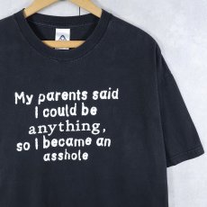 画像1: 2000's "My parents said...” メッセージプリントTシャツ BLACK XL (1)