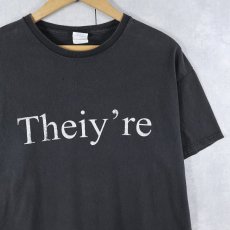 画像1: 2000's "Theiy're” ジョークプリントTシャツ BLACK L (1)