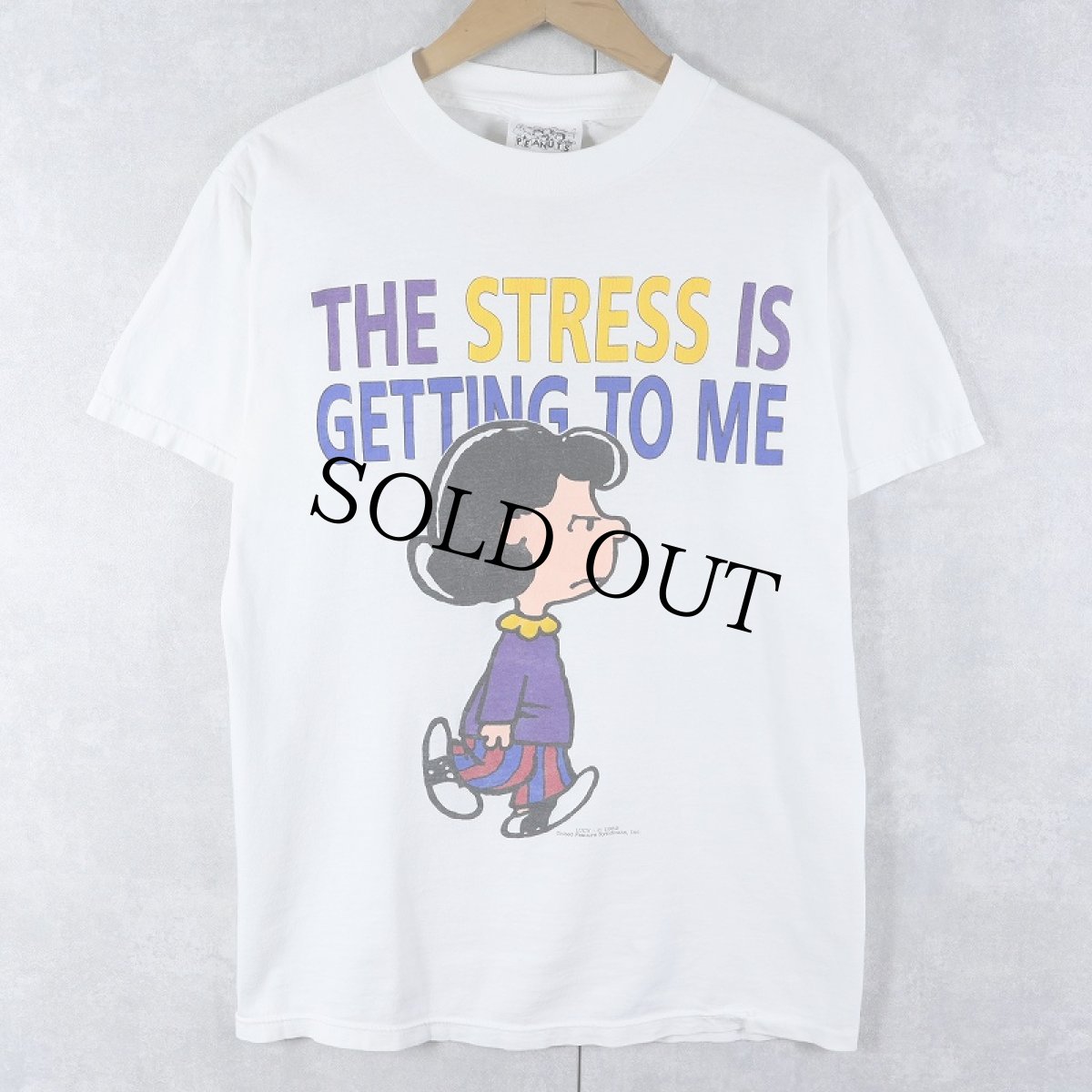 画像1: 90's PEANUTS "LUSY" キャラクタープリントTシャツ M (1)