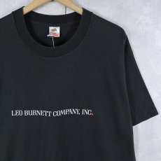 画像1: 90's LEO BURNETT COMPANY,INC USA製 広告代理店 ロゴプリントTシャツ BLACK XL (1)