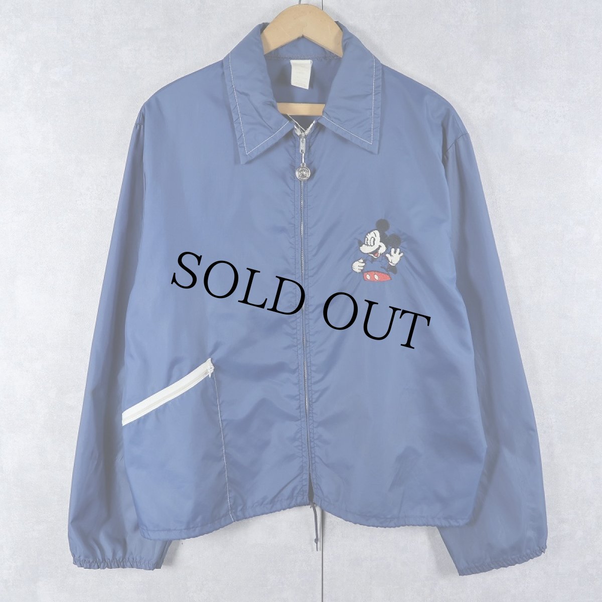 画像1: 70's Weather Tamer "MICKEY MOUSE" 刺繡入り ナイロンジップジャケット L (1)