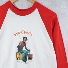 画像1: 90's Jimmie Walker USA製 "DYN-O-MITE" プリントラグランTシャツ M (1)