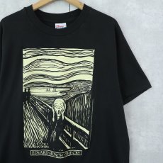 画像1: 90's Edvard Munch "The Scream" 蓄光 アートプリントTシャツ BLACK L (1)
