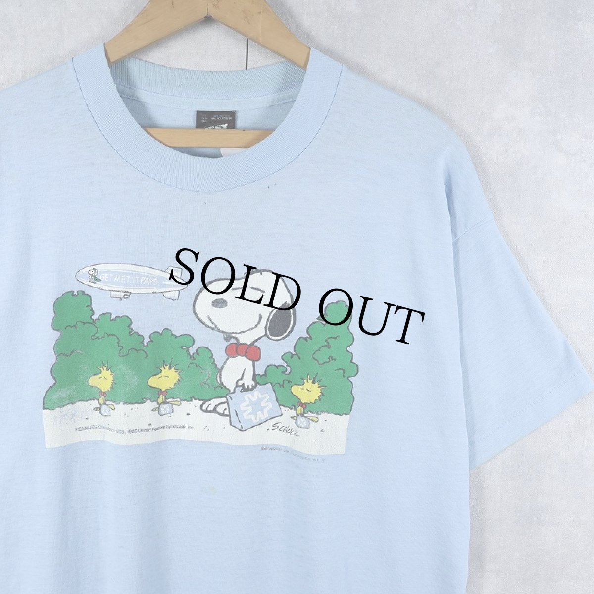 画像1: 90's SNOOPY USA製 "GET MET. IT PAYS." キャラクタープリントTシャツ XL (1)