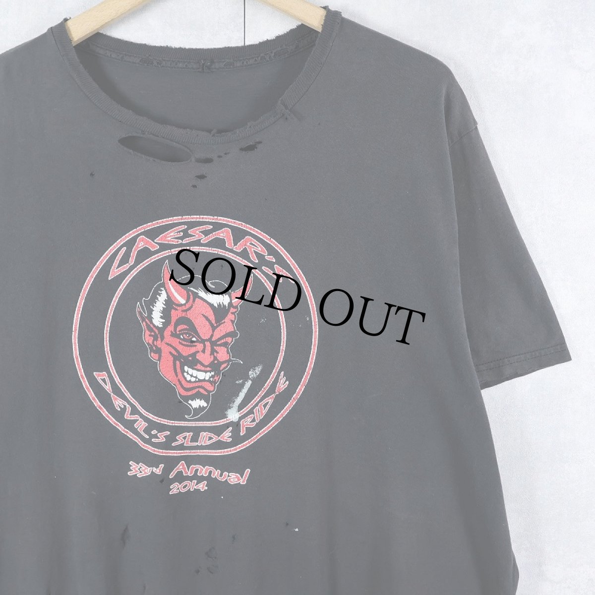 画像1: Devil's Slide Rid "レッドデビル" サイクリングイベントプリントTシャツ BLACK (1)