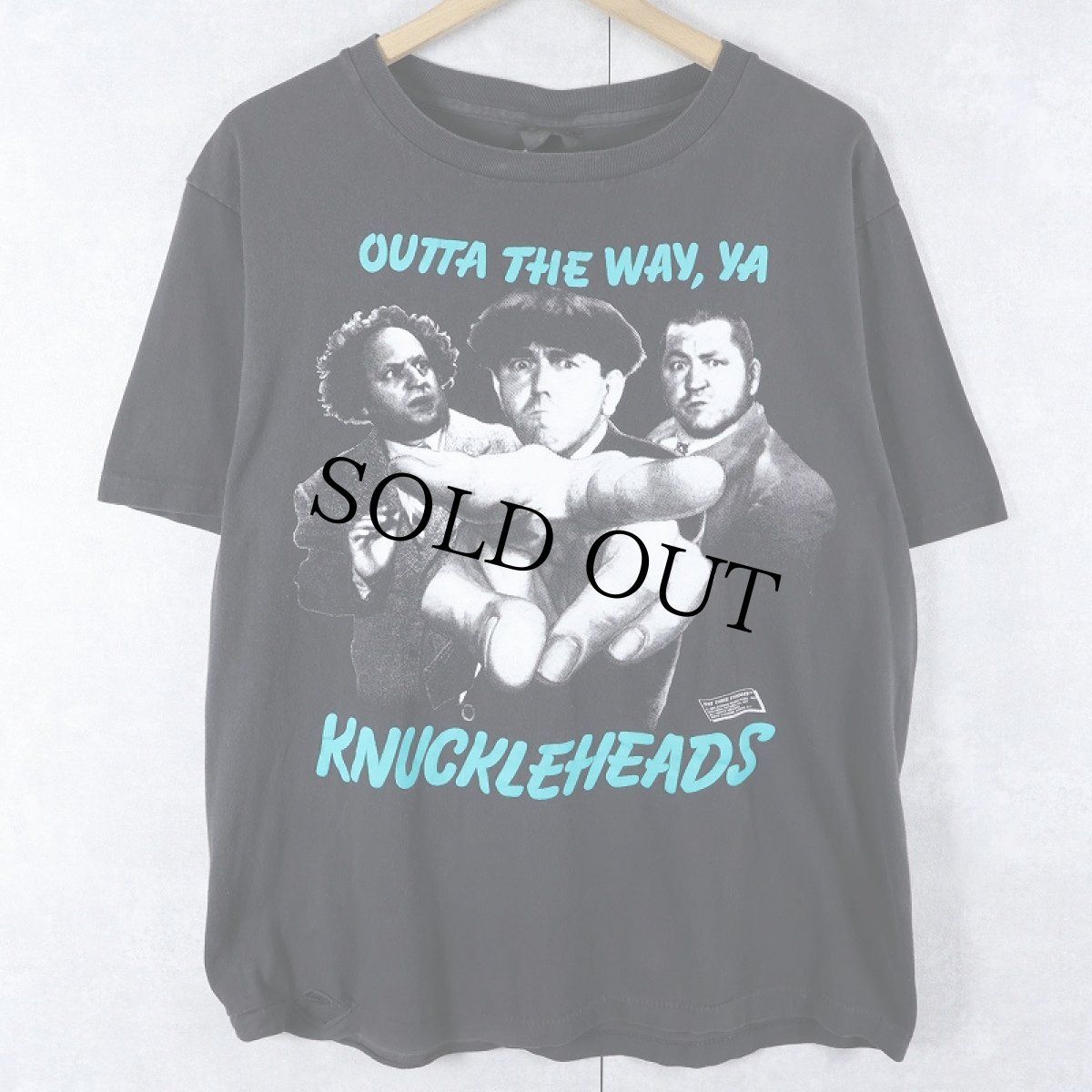 画像1: 90's The Three Stooges USA製 "OUTTA THE WAY,YA" コメディアンプリントTシャツ BLACK L (1)