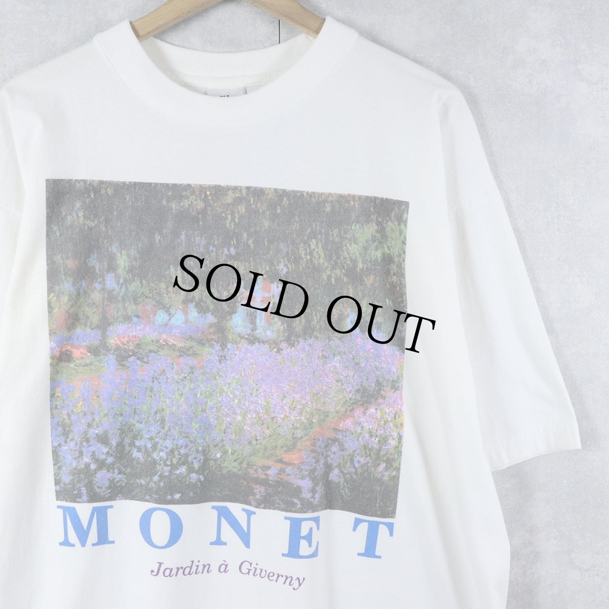 画像1: 90's Claude Monet "Irises in Monet's Garden" アートプリントTシャツ XL (1)