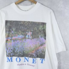 画像1: 90's Claude Monet "Irises in Monet's Garden" アートプリントTシャツ XL (1)