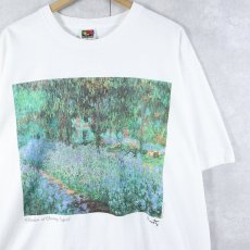 画像1: 90's〜 Claude Monet "The Artist's Garden at Giverny" アートプリントTシャツ XL (1)