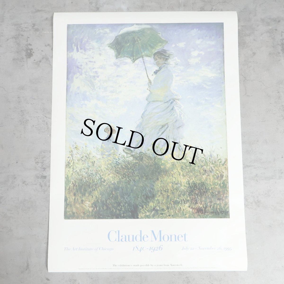 画像1: 90's Claude Monet "Woman with a Parasol" Poster (1)