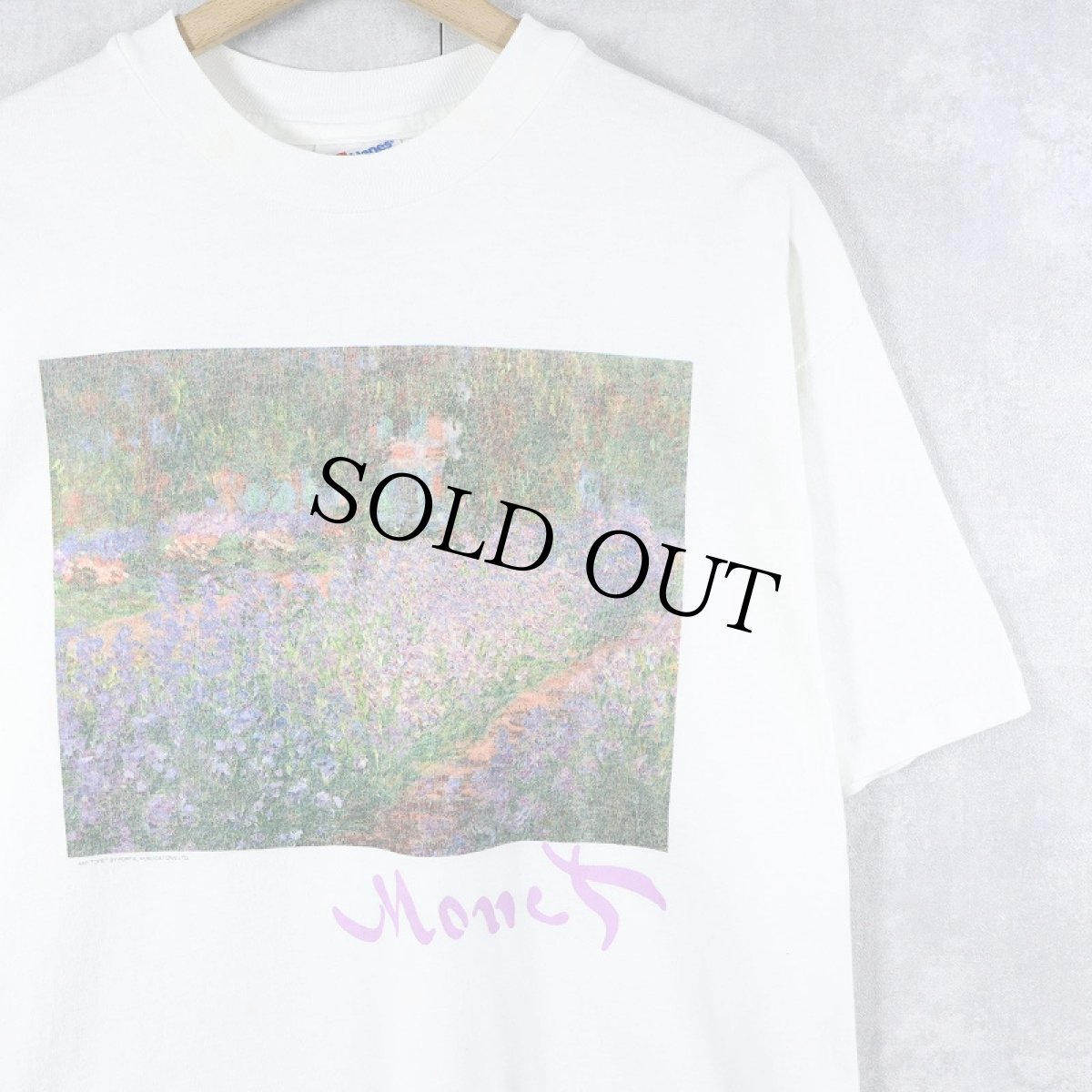 画像1: 90's Claude Monet "Irises in Monet's Garden" アートプリントTシャツ L (1)