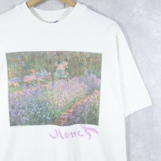 画像1: 90's Claude Monet "Irises in Monet's Garden" アートプリントTシャツ L (1)