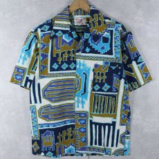 画像1: 〜70's SEARS STYLED IN HAWAII  総柄 ハワイアンシャツ M (1)