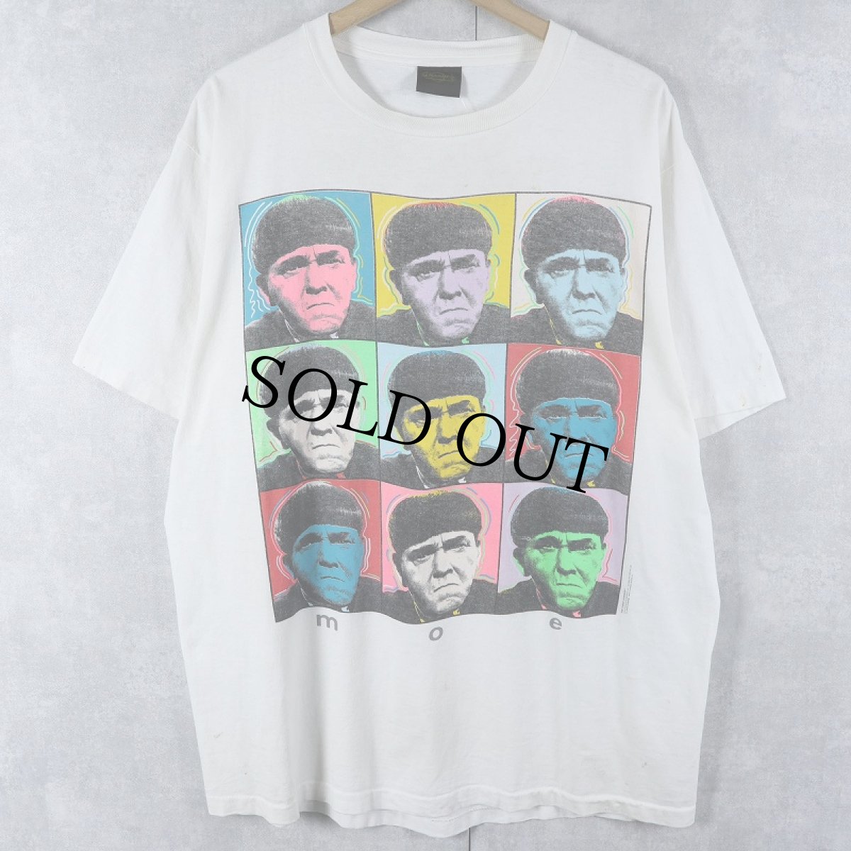 画像1: 90's The Three Stooges USA製 "moe" アートパロディ コメディアンプリントTシャツ XL (1)