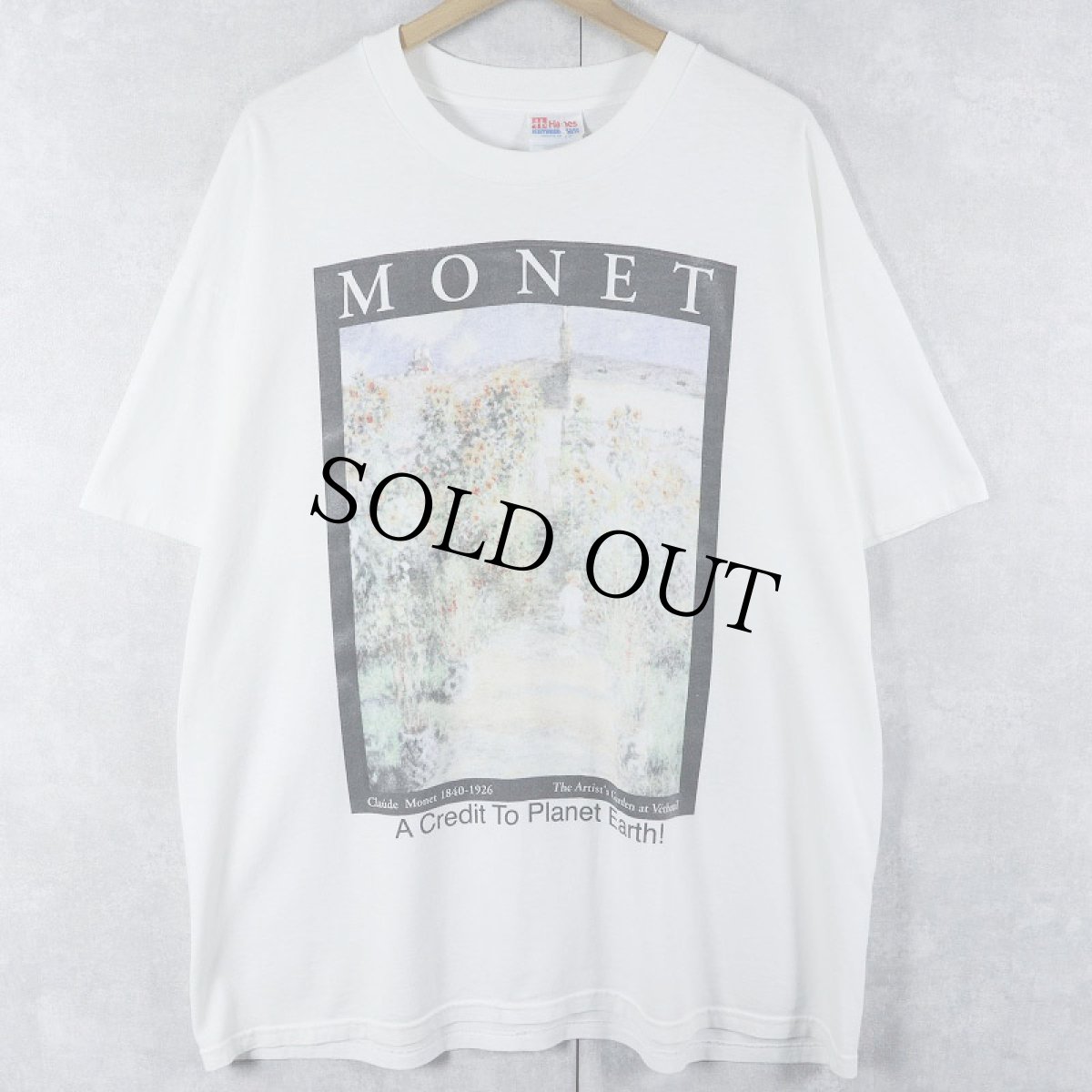 画像1: 90's Claude Monet "The Artist's Garden at V?theuil" アートプリントTシャツ XL (1)