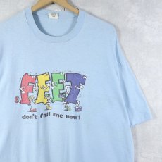画像1: 70's USA製 "FEET don't fail me now!" プリントTシャツ XXL (1)