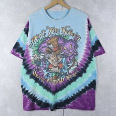 画像1: LIQUID BLUE Alice in wonderland タイダイ イラストプリントTシャツ XL (1)
