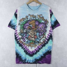 画像1: LIQUID BLUE Alice in wonderland タイダイ イラストプリントTシャツ (1)