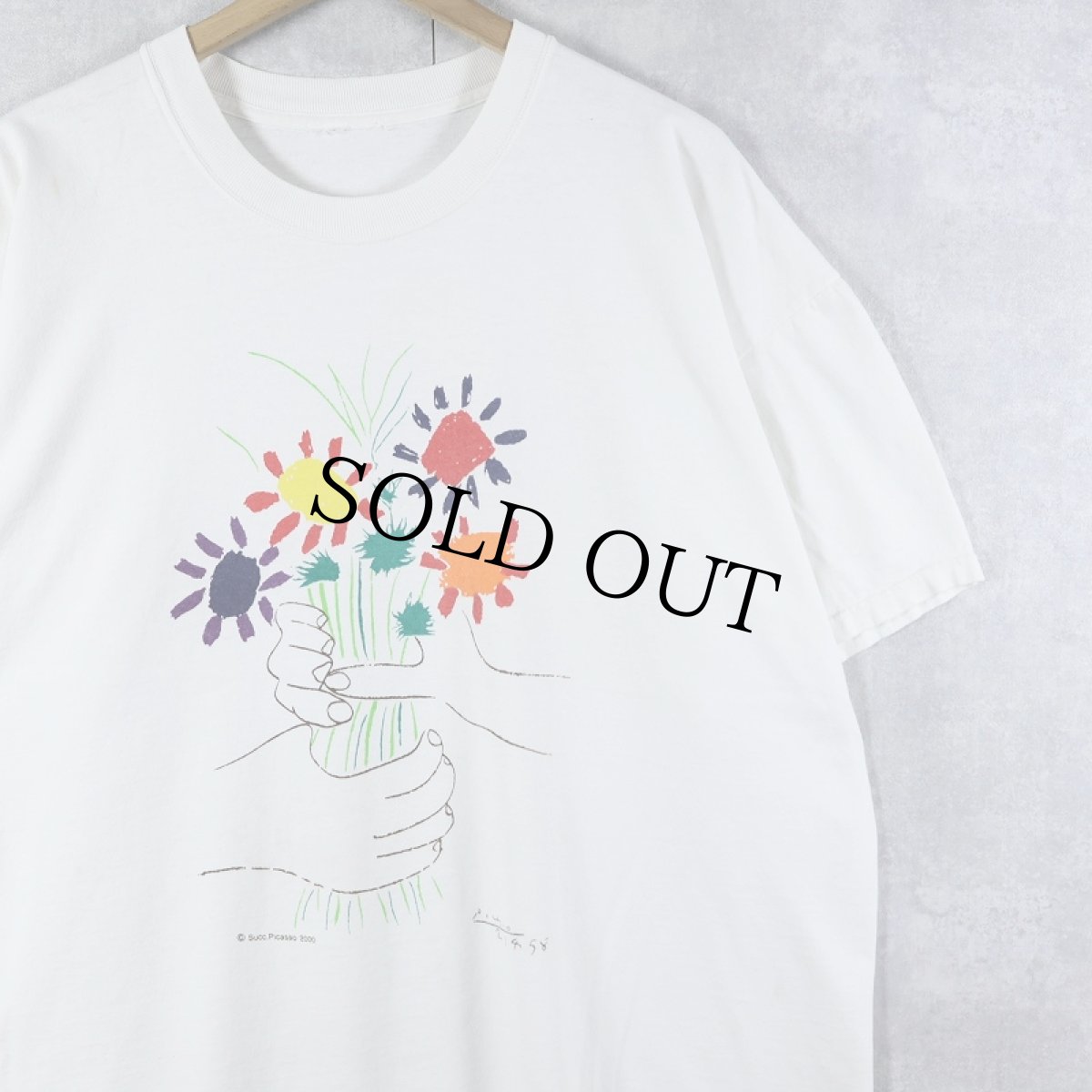 画像1: Pablo Picasso "Le Bouquet de l'amitie" アートプリントTシャツ (1)
